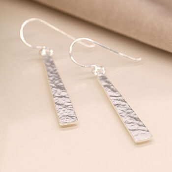 Sterling Silver Bar Drop Earrings, 2 of 5