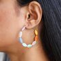 Colourful Glass Beaded Hoop Earrings In Gold Plating, thumbnail 1 of 5