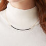 Tiny Beaded Chain Necklace In Black Or White, thumbnail 4 of 11