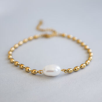 Non Tarnish Bead Chain And Pearl Bracelet, 4 of 7