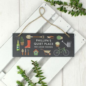 Personalised Garden Hanging Slate Sign Gift, 2 of 2