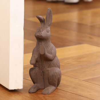Country Style Bunny Cast Iron Door Stop, 6 of 11