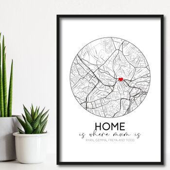 Personalised Home Is Where Mum Is, Mothers Day Print, 3 of 4