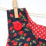 Reversible Pinafore Dress Cotton Spotty Strawberry, thumbnail 8 of 9