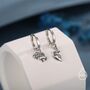 Sterling Silver Anatomical Brain And Heart Asymmetric Huggie Hoop Earrings, thumbnail 1 of 12