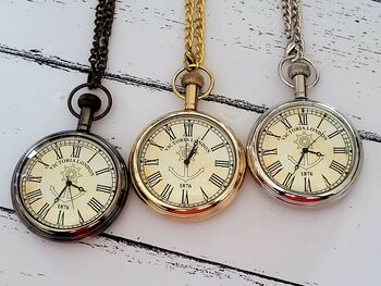 Solid Brass Pocket Watch With Wooden Gift Box, 4 of 6