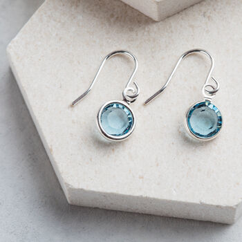 September Sapphire Swarovski Anniversary Birthstone Earrings, 5 of 8