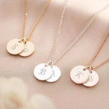 Stephanie Personalised Double Disc Necklace, 2 of 12