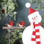 Snowman With Robins Freestanding Christmas Decoration, thumbnail 3 of 3