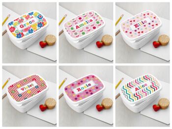 Personalised Girl's Patterned Lunch Box, 4 of 12