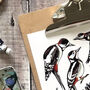 Woodpeckers Watercolour Art Print, thumbnail 9 of 9