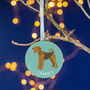 Airedale Personalised Dog Christmas Tree Decoration, thumbnail 5 of 6
