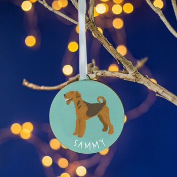 Airedale Personalised Dog Christmas Tree Decoration, 5 of 6