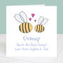 Grandma You're The Bee's Knees Personalised Mother's Day Card, thumbnail 2 of 3