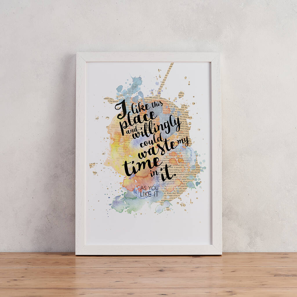 Shakespeare Housewarming Watercolour Quote Print, 1 of 5
