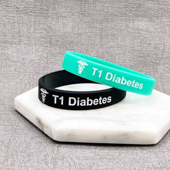 T1 Diabetes Silicone Medical Alert Wristband, 4 of 10