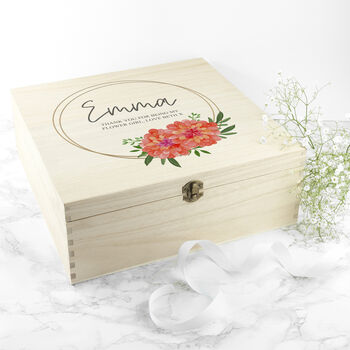 Personalised Floral Bridesmaid Large Keepsake Box, 3 of 12