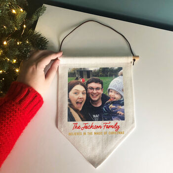 Believe In Christmas Family Photo Decoration Banner, 8 of 8