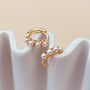 Mini Pearl Huggie Hoop Earrings, thumbnail 1 of 5