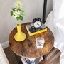 Round Side Table With Shelf End Table Brown, thumbnail 4 of 10