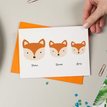 Fox Family Personalised Card, 7 of 9