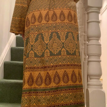 Upcycled Indian Silk Dressing Gown Nature, 2 of 3
