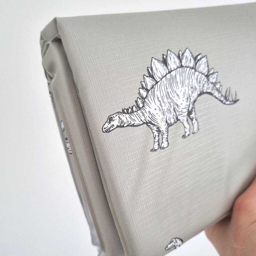 Deluxe Travel Baby Changing Mat Sage Dinosaur By Little Duo