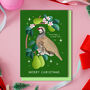 Christmas Card With Partridge In A Pear Tree Illustration, thumbnail 1 of 3