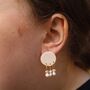 Peach Porcelain Round Earrings With Pearls, thumbnail 1 of 3