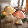 Small Pink Glass Mushroom Light, thumbnail 4 of 5