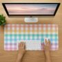 Rainbow Plaid Desk Mat, thumbnail 1 of 4