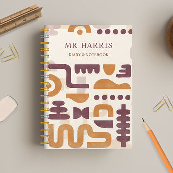 Mid Year Personalised Abstract Diary And Notebook, 4 of 12