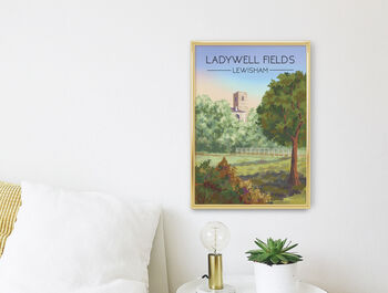 Ladywell Fields London Travel Poster Art Print, 2 of 8