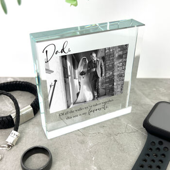 Personalised Favourite Walk Dad Photo Solid Glass Token, 3 of 6