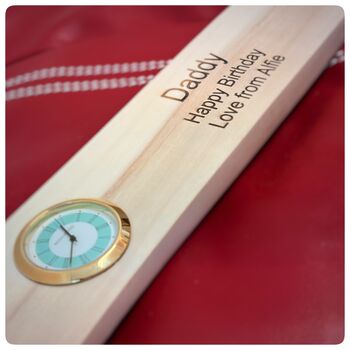Personalised Mini Cricket Bat With Clock, 8 of 11