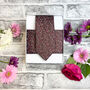 Brown And Pink Ditsy Floral Wedding Tie Set, thumbnail 5 of 6