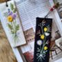 Hand Embroidered Flower Bouquet On Linen Bookmark, thumbnail 2 of 5