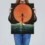 Surfing Through Time And Space Peachy Wall Art Print, thumbnail 2 of 6