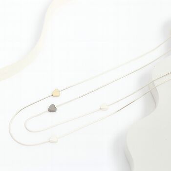 Long Heart Shaped Confetti Beaded Long Chain Necklace, 3 of 3