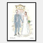 Wedding Couple Illustrated Portrait, thumbnail 5 of 6