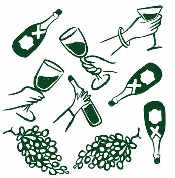 Time For Wine Tablecloth Stickers, 4 of 6