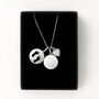 Personalised Silver Footprints And Cz Heart Necklace, thumbnail 2 of 5