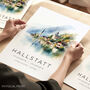 Hallstatt Austria Travel Poster Wall Art, thumbnail 1 of 7