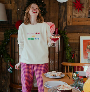 Mulled Wine And Tinsel Time Christmas Jumper Sweatshirt, 3 of 6