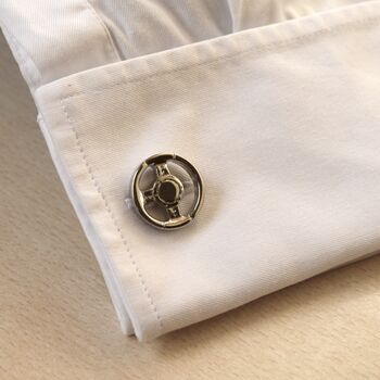 Steering Wheel Silver Cufflinks Gift For Car Lovers 316 L Stainless Steel, 5 of 5