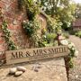 Personalised Mr And Mrs Wooden Wedding Sign, thumbnail 1 of 5