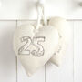 Personalised 25th Silver Wedding Anniversary Heart Gift, thumbnail 1 of 11