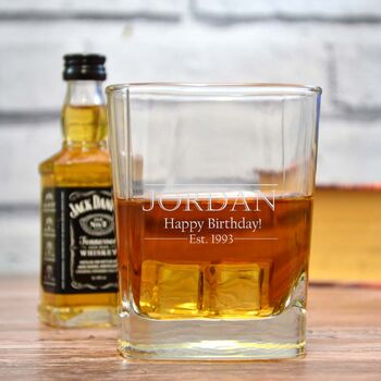 Engraved Square Tumbler With 5cl Spirit Gift Set, 3 of 5