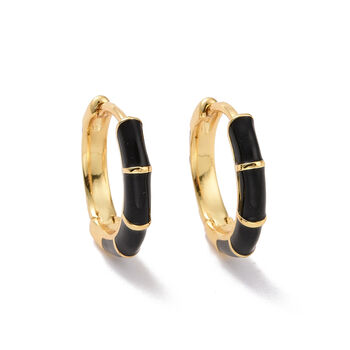 Black Bamboo Click Hoops, 2 of 2