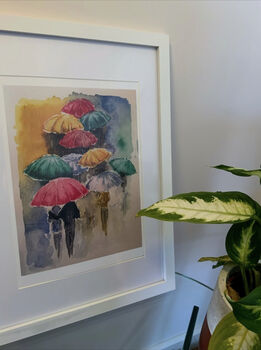 Umbrellas Watercolour Print, 5 of 5